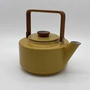 Vintage Yellow Copco Enamel Tea Kettle 117 Michael Lax Square Handle As Is Disp